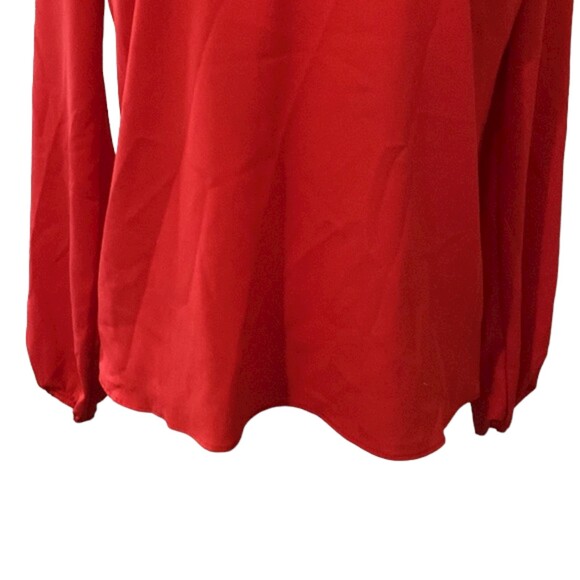 Skies are Blue Long Sleeve Satin Shirt Womens XS Open Back Romantic Career - Picture 3 of 12